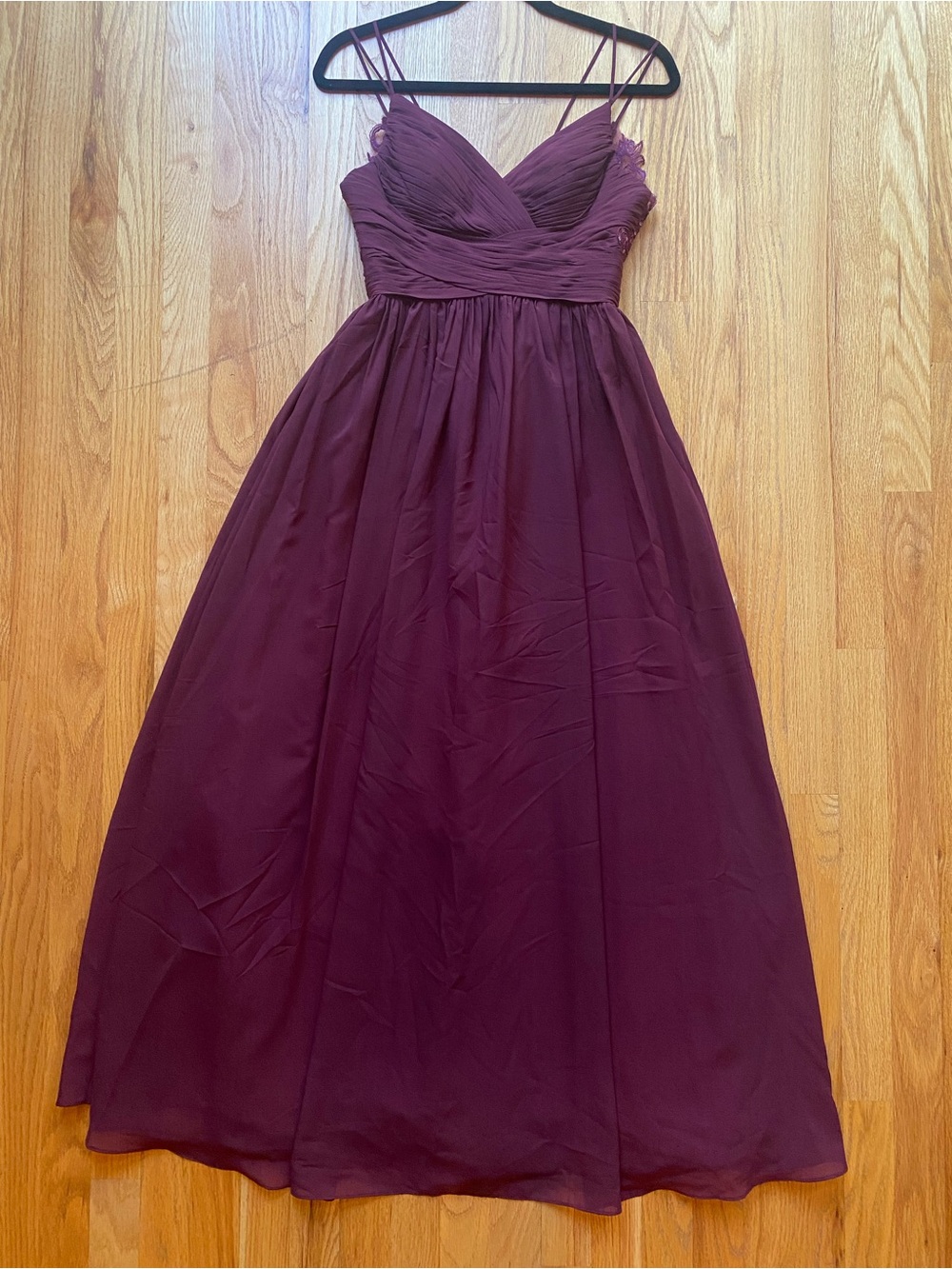Spaghetti-Strap Maxi Dress in Deep Plum